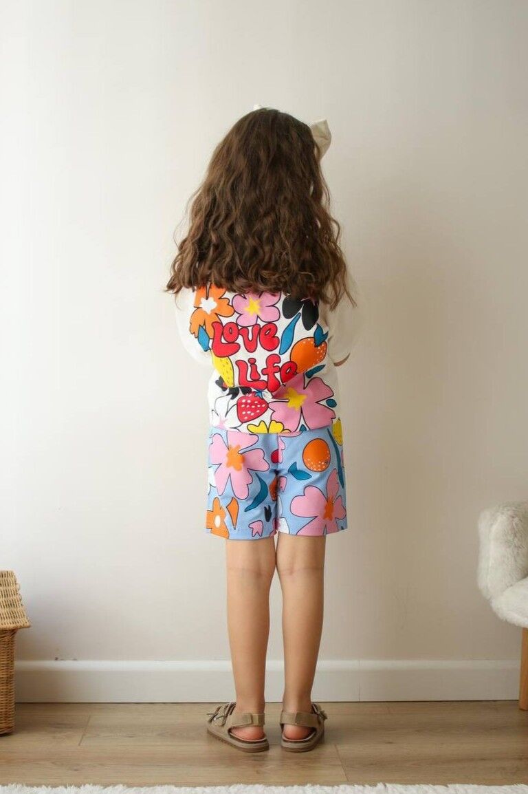 Kız Çocuk Sırt Baskılı Alt Üst Takım