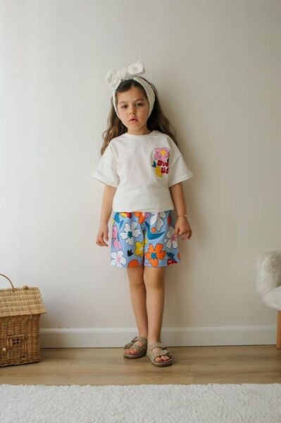 Kız Çocuk Sırt Baskılı Alt Üst Takım