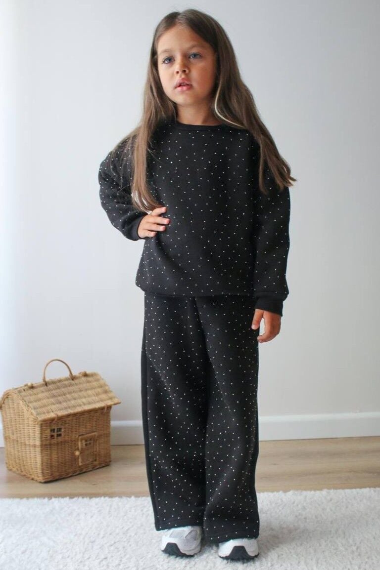 Kız Çocuk Şardonlu Takım Kışlık Pamuklu Eşofman Takımı