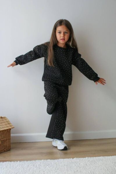 Kız Çocuk Şardonlu Takım Kışlık Pamuklu Eşofman Takımı