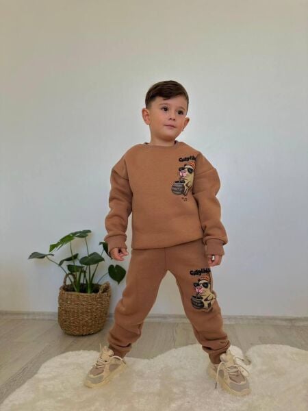 Capybara Baskılı Şardonlu Erkek Çocuk Takım