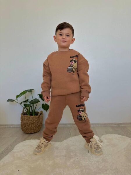 Capybara Baskılı Şardonlu Erkek Çocuk Takım