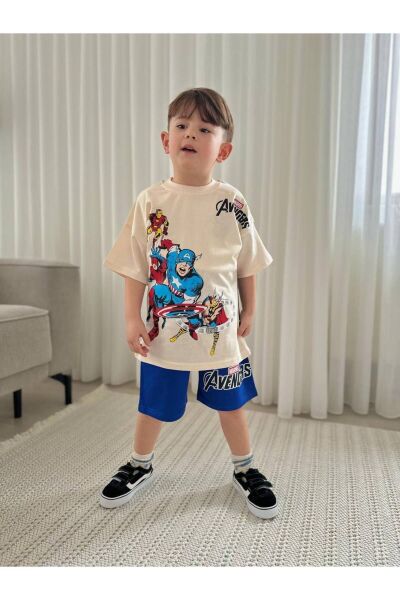 Süper Kahramanlar Çizgi Karakter Baskılı Yazlık Alt-Üst Takım