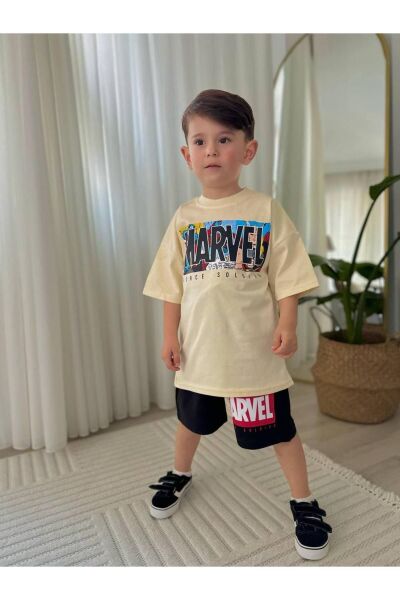 Süper Kahramanlar Çizgi Karakter Baskılı Yazlık Alt-Üst Takım