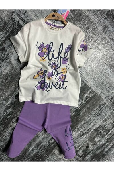 Life Çiçek Baskılı Kaprili Kız Çocuk Takım