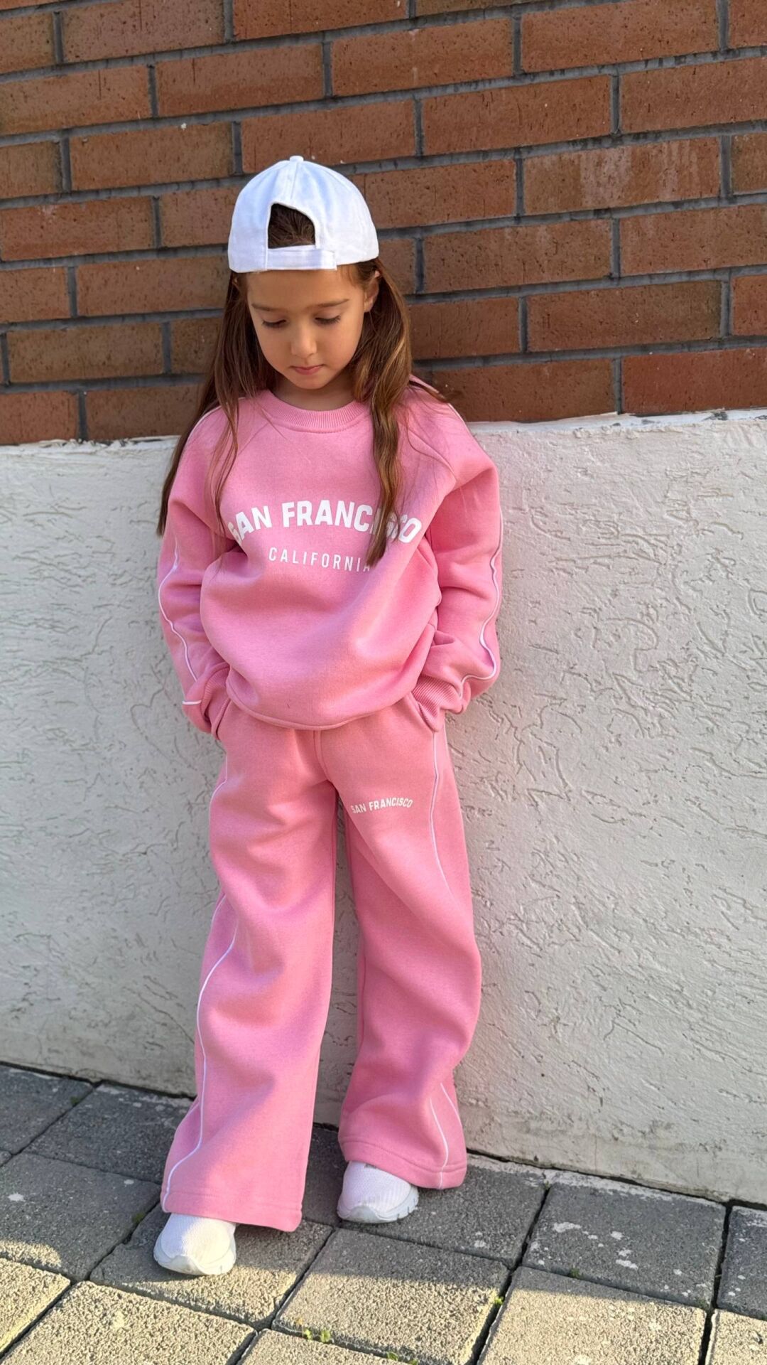 Kız Çocuk Baskılı Bol Paça Şardonlu Alt Üst Takım Pembe - 9-10 Yaş