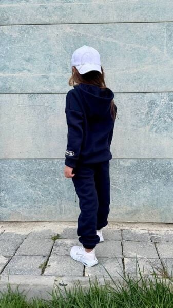 Baskılı 86 Kapüşonlu Şardonlu 3 ip Alt Üst Çocuk Eşofman Takımı