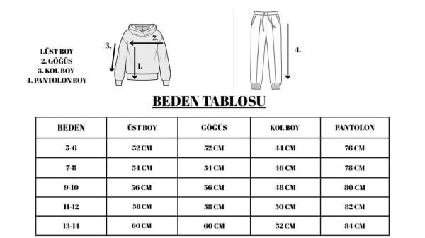 Baskılı 86 Kapüşonlu Şardonlu 3 ip Alt Üst Çocuk Eşofman Takımı