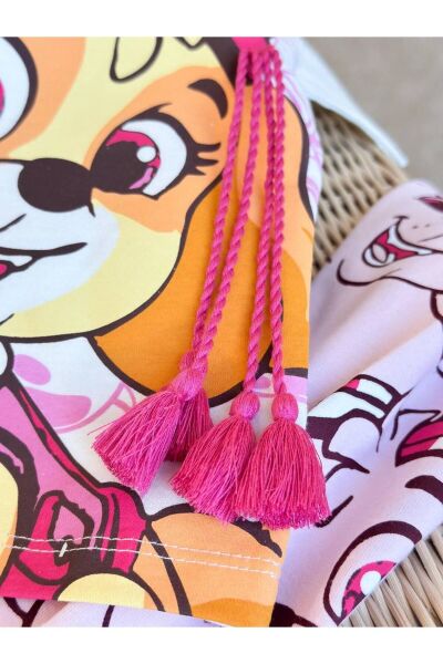 Karakterli Baskılı Örgü Dataylı Kız Çocuk Kısa Kollu Taytlı Takım